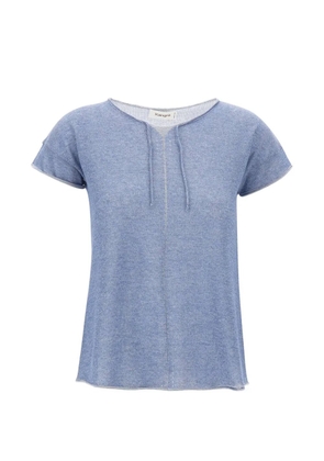 Kangra openwork drawstring sweater - Blue