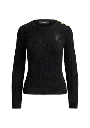 Lauren Ralph Lauren button-trim cable-knit sweater - Black