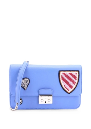 Christian Dior Pre-Owned Miss Dior Promenade Wallet on Chain Patch Embellished Leather Large crossbody bag - Blue