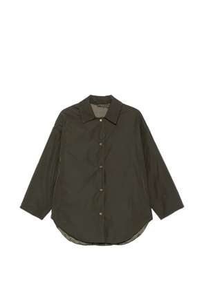 Max Mara Mtccarlotta logo-engraved snap-button coat - Green