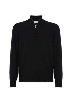 Brunello Cucinelli cashmere half-zip sweater - Black