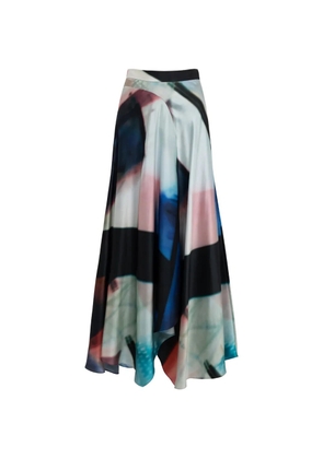 Roksanda Asha printed asymmetric A-line skirt - Blue
