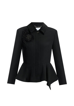 ERDEM embroidered peplum jacket - Black