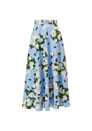 Carolina Herrera floral-print midi skirt - Blue