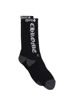 Chrome Hearts logo-intarsia ribbed-knit socks - Black
