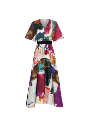 Roksanda Sana pictorial-print midi dress - Neutrals