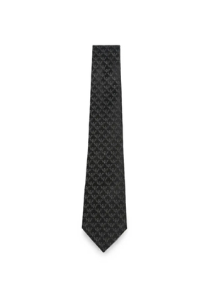 Emporio Armani logo-pattern tie - Black