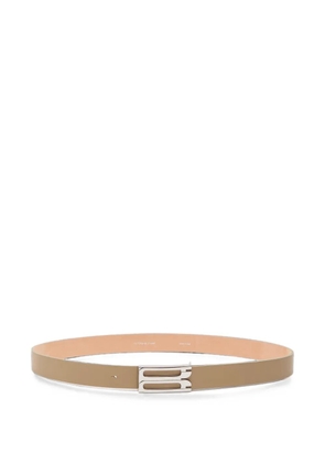 Victoria Beckham Dorian monogram-buckle leather belt - Neutrals