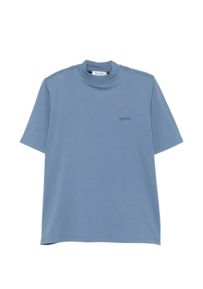 The Attico logo-print high-neck T-shirt - Blue