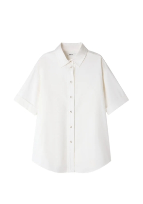 SANDRO pleated-back oversized shirt - Neutrals