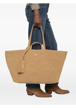 A.P.C. Drummer logo-print canvas tote bag - Neutrals