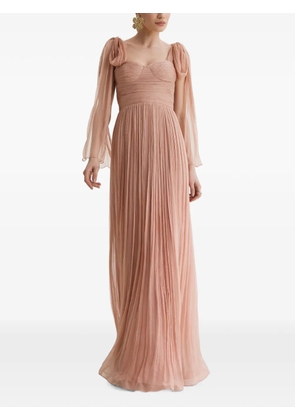 FRAMBOISE Tacoma pleated silk maxi dress - Pink