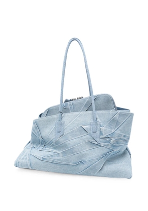 The Attico medium La Passeggiata panelled denim shoulder bag - Blue
