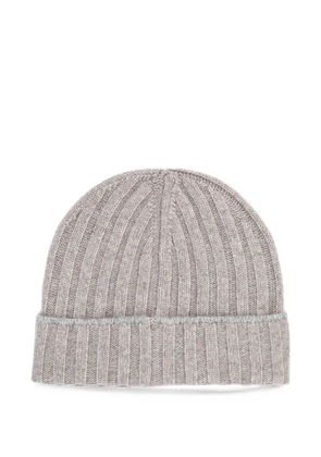 Brunello Cucinelli ribbed-knit cashmere beanie hat - Grey