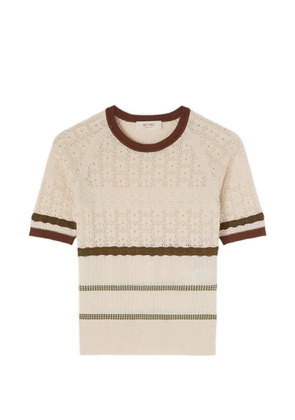 RETORI mix-stitch knit T-shirt - Neutrals