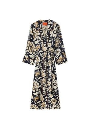 La DoubleJ floral-print wrap-style midi dress - Blue