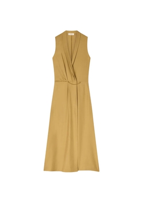 RETORI chain-detail wrap midi dress - Neutrals