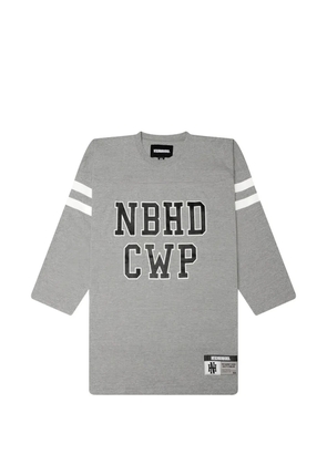 Neighborhood logo-print striped-sleeve T-shirt - Grey