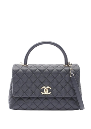 CHANEL Pre-Owned 2020 Small Quilted Caviar Coco Top Handle Bag satchel - Blue
