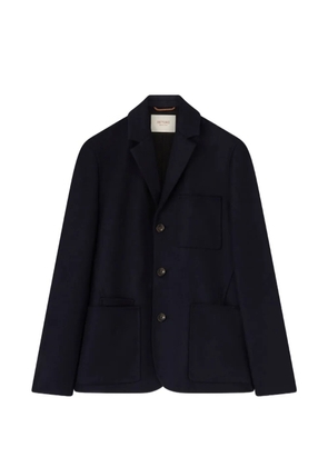 RETORI embroidered-elbow single-breasted wool blazer - Blue