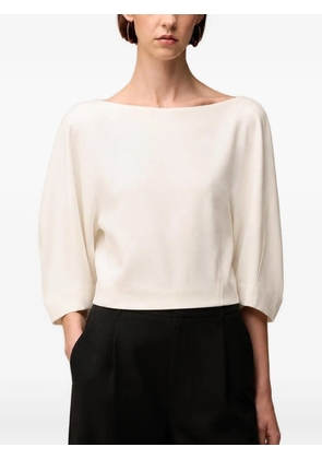 RETORI button-detailed three-quarter sleeve top - Neutrals