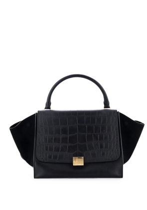 Celine Pre-Owned Trapeze Bag Crocodile Embossed Leather Medium satchel - Black