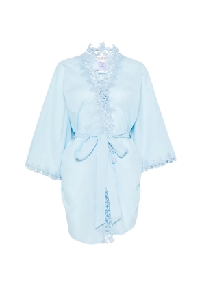 Mazzei guipure-lace belted kimono - Blue