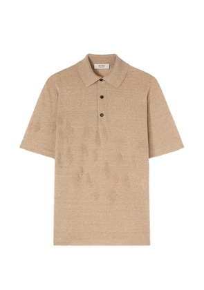 RETORI bird-motif ottoman-stitch polo shirt - Neutrals
