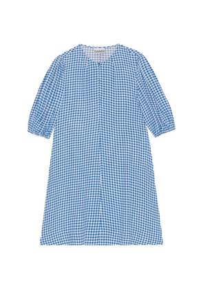 GANNI printed crepe mini dress - Blue