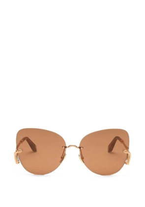 Roberto Cavalli rimless butterfly-frame sunglasses - Gold