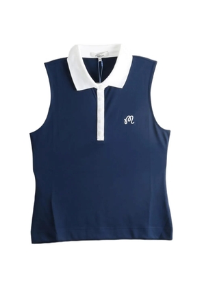 Malbon Golf Claudia sleeveless logo-embroidered polo shirt - Blue