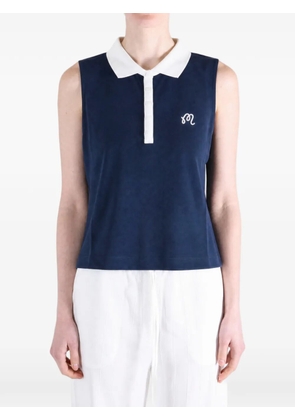 Malbon Golf Claudia sleeveless logo-embroidered polo shirt - Blue