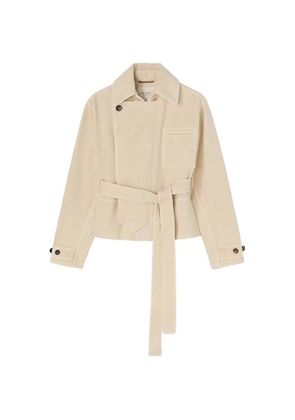 RETORI Mini Trench belt-detail denim jacket - Neutrals