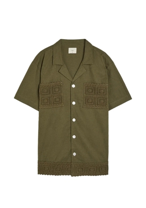 CHÉ crochet-panelled camp-collar shirt - Green