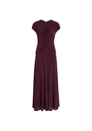 TOVE ruched cap-sleeve midi dress - Red