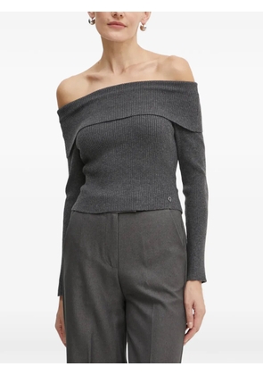 GUESS USA off-shoulder ribbed sweater - Grey