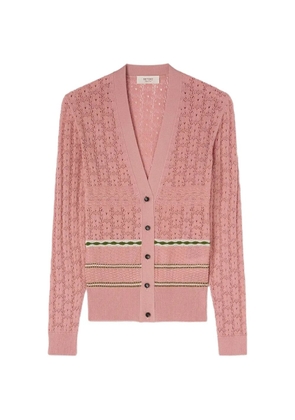RETORI mix-stitch knit cardigan - Pink