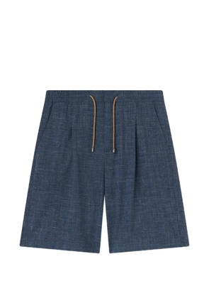 RETORI drawstring pleated shorts - Blue