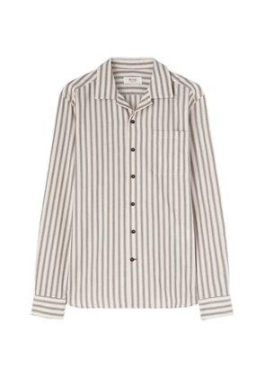 RETORI striped patch-pocket shirt - Neutrals