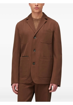 RETORI denim-effect single-breasted blazer - Brown