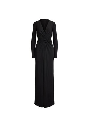 Lauren Ralph Lauren twist-front V-neck maxi dress - Black