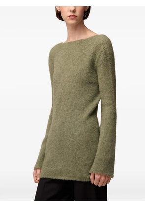 RETORI brushed V-back mini dress - Green