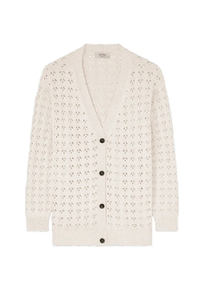 RETORI openwork-stitch V-neck cotton cardigan - Neutrals