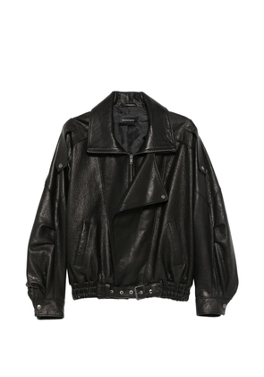 Manokhi Mindy belted leather jacket - Black