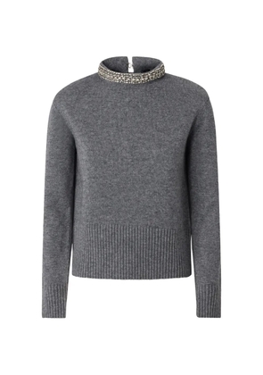 PINKO Berlino crystal-embellished high-neck sweater - Grey