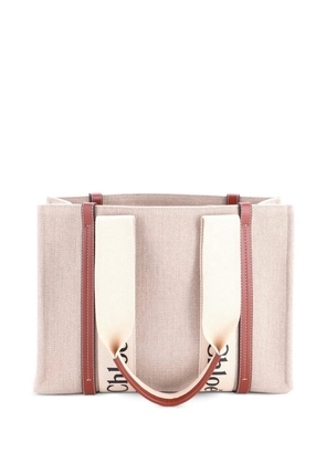 Chloé Pre-Owned Woody Canvas with Leather Medium tote bag - Brown