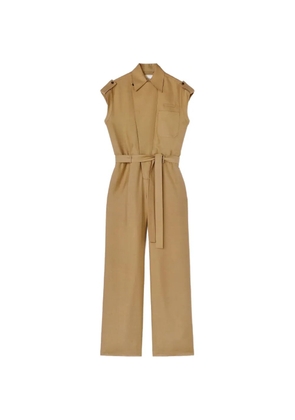 RETORI sleeveless belted silk jumpsuit - Brown