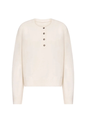 LouLou de Saison Malo oversized cashmere henley sweater - Neutrals