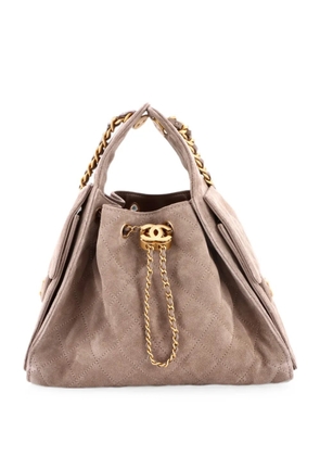 CHANEL Pre-Owned 25 Quilted Suede Small hobo bag - Brown