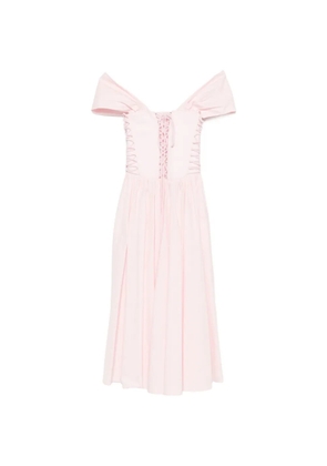 Philosophy Di Lorenzo Serafini lace-up off-shoulder dress - Pink
